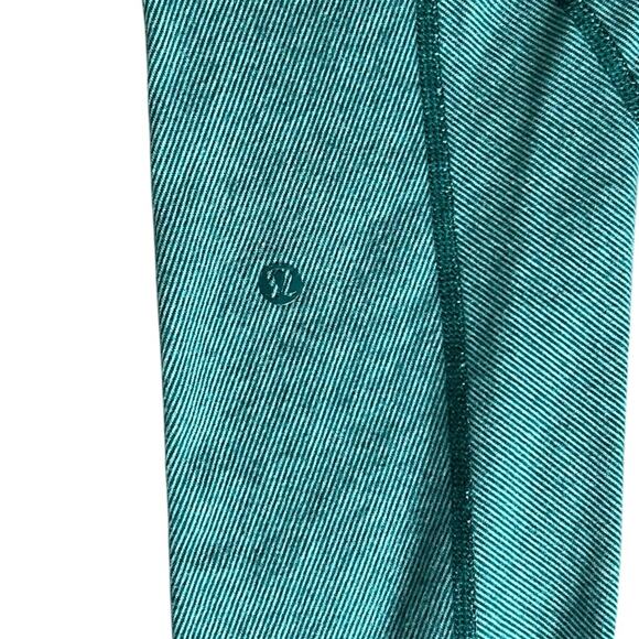 Lululemon Women’s Wunder Under Heathered Wee Stripe Menthol Green Leggings Sz 10 - Picture 9 of 11